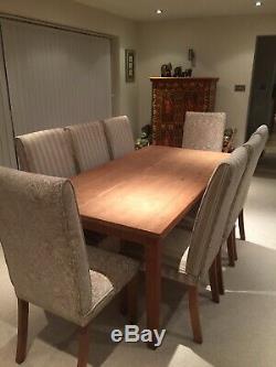 Solid Teak Wood Dining Table And 6 or 8 Upholstered Chairs
