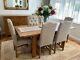 Solid Oak Dining Table And Upholstered Chairs Laura Ashley Fabric
