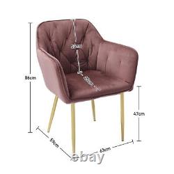 Square Upholstered Dining Chair Side Chairs Pink Seat with Armrest Backrest Soft