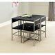 Stowaway Dining Set Table And 4 Chairs Compact Space Saving Metal Furniture Set