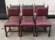Stunning Set Of 6 Edwardian Dining Chairs Upholstered In Red Leather