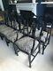 Stunning Set Of 8 Black Dining Chairs (2 Carvers) Newly Upholstered