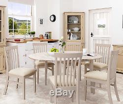Stunning large round extended kitchen dining table and chairs, oval kitchen table