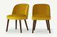Swinton Dining Chairs, Saffron Yellow Velvet And Dark Stain (set Of 2)