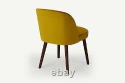 Swinton Dining Chairs, Saffron Yellow Velvet and Dark Stain (Set of 2)