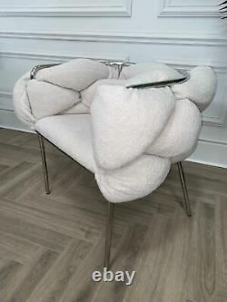 TEDDY KNIT Tub Chair Dining Chair Accent Chair Hugging Upholstered Chrome Legs