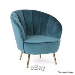 Teal Blue Matte Velvet Accent Upholstered Occasional Bedroom Chair (gb705)