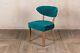 Teal Blue Velvet Upholstered Dining Chairs Curved Diamond Stitch Padded Back