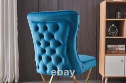 Trafalgar Lux Velvet Dining Chair Velvet Upholstered Steel Legs