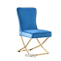 Trafalgar Lux Velvet Dining Chair Velvet Upholstered Steel Legs
