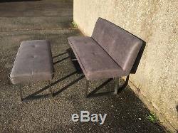Two dining benches fully upholstered. Unwanted part of a set. One with back