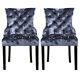 Upholstered 2/4pcs Velvet Dining Chairs Pull Ring Knocker Wingback Studs Chair