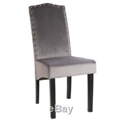Upholstered 2 or 4 Dining Chairs Knocker Ring Statement Stud Kitchen Seat Velvet