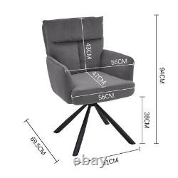 Upholstered Beige Velvet Armchair 180° Swivel Home Office Desk Chair Padded Seat