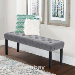 Upholstered Bench Seat Chaise Lounge Chair Bed End Stool Buttoned Dining Hallway