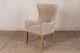 Upholstered Carver Chair Button Back French Style Linen Dining Chair