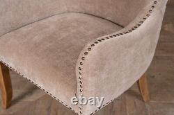 Upholstered Carver Chair Button Back French Style Linen Dining Chair