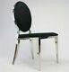 Upholstered Dining Chairs Grey/champagne/black Velvet Fabric Chic Chrome Legs Uk
