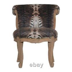 Upholstered Leopard/Zebra/Tiger Animal Print Handcrafted Velvet Chair Home Decor