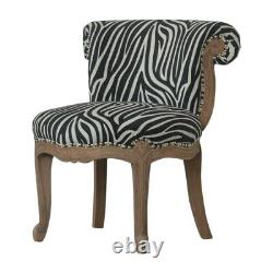 Upholstered Leopard/Zebra/Tiger Animal Print Handcrafted Velvet Chair Home Decor