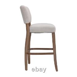 Upholstered Linen/Velvet Counter Bar Stools Modern Kitchen Dining Chair Wood Leg