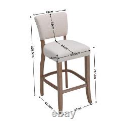 Upholstered Linen/Velvet Counter Bar Stools Modern Kitchen Dining Chair Wood Leg