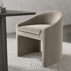 Upholstered Mink Velvet Curved Tub Dining Chair Kelsey KSY001