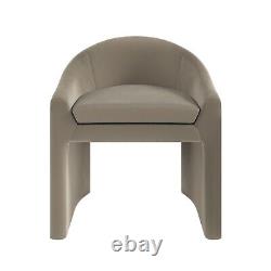 Upholstered Mink Velvet Curved Tub Dining Chair Kelsey KSY001