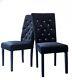 Upholstered Pair Rhinestone Diamante Dining Chairs Black, Grey, Velvet Fabric