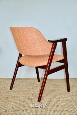 Upholstered Pink Accent Comfort Chair Office Dining Room Made in Sweden, 1980s