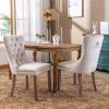 Upholstered Velvet Button Dining Chairs With Solid Wood Leg Knocker Back Kitchen