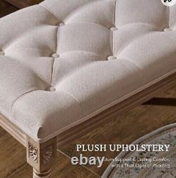 VONLUCE Vintage Upholstered Bench 42x80x47 Centimetres. New In Box