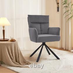 Velvet 180°Swivel Dining Chair Living Room Occasion Chair Upholstered Armchair