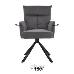 Velvet 180°Swivel Dining Chair Living Room Occasion Chair Upholstered Armchair