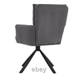 Velvet 180°Swivel Dining Chair Living Room Occasion Chair Upholstered Armchair