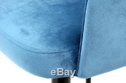 Velvet Chair 2 Dining Chair Upholstered Chair Metallbeine Wood Look Blue