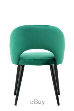 Velvet Chair 2 Dining Chair Upholstered Chair Metallbeine Wood Look Green