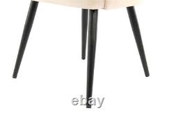 Velvet Chair Cream Beige Armrest 2er Set Upholstered Dining Room With Leaning