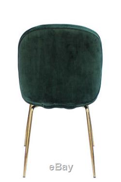 Velvet Chair Upholstered Beetle Dining Green Blue Grey Gold 2er Set
