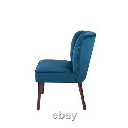Velvet Dining Chair Luxury Scallop Back Wooden Hairpin Legs Upholstered Chair