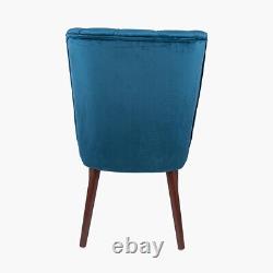 Velvet Dining Chair Luxury Scallop Back Wooden Hairpin Legs Upholstered Chair