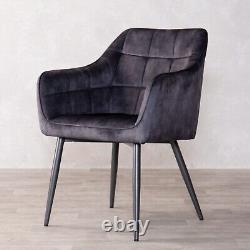 Velvet Dining Chair Steel Armchair Modern Dining Chair Carver Chair