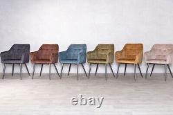 Velvet Dining Chair Steel Armchair Modern Dining Chair Carver Chair