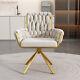 Velvet Dining Chair Swivel Chair Upholstered Armchair With Four Metal Legs Ma