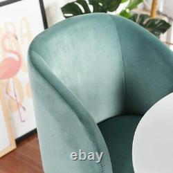 Velvet Dining Chair Vintage Armchair Lounge Chair Fully Upholstered Back & Seat