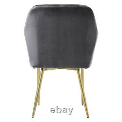 Velvet Dining Chairs Accent Tub Seat Gold Metal Leg Kitchen Office Lounge Chair