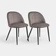Velvet Dining Chairs Set Of 2 Grey Cushioned Living Room Furniture Set