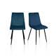 Velvet Dining Chairs Set Of 2 Upholstered Seat Kitchen Chairs With Sturdy Metal