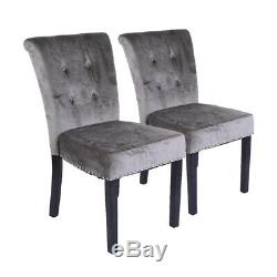 Velvet Dining Chairs with Knocker Upholstered Wooden Chairs Room Home Restaurant