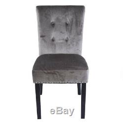 Velvet Dining Chairs with Knocker Upholstered Wooden Chairs Room Home Restaurant